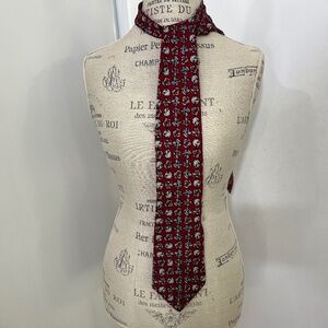 Men’S KUPPENHEIMER MAROON TEAL & Tan 100% Silk Tie Necktie
